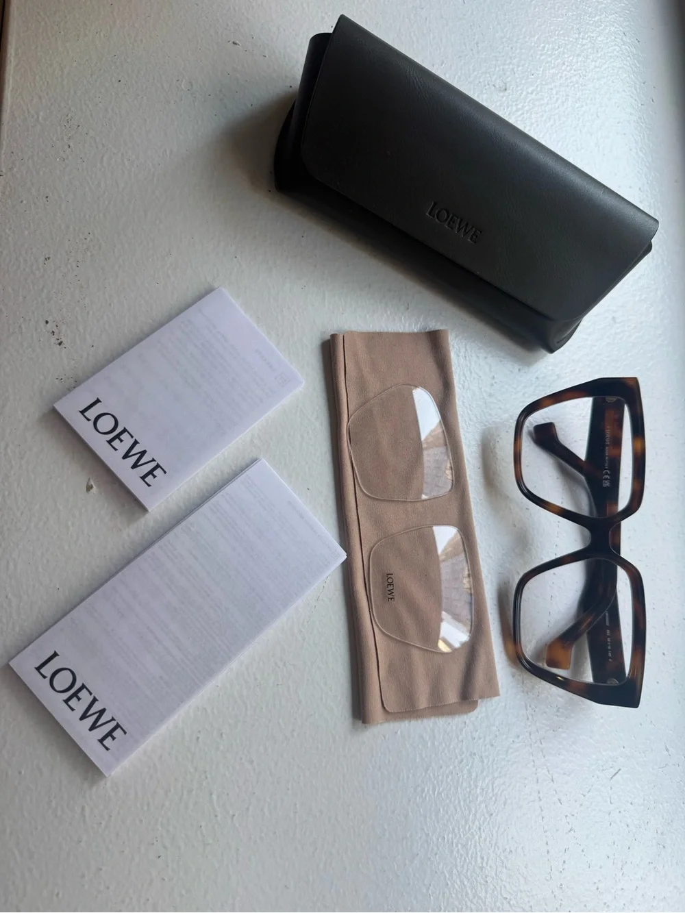 Loewe Chunky Anagram LW50042I Shiny Havana Eyeglasses 55-16-140 + Case